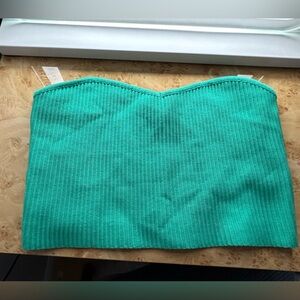 Green ribbed tube top